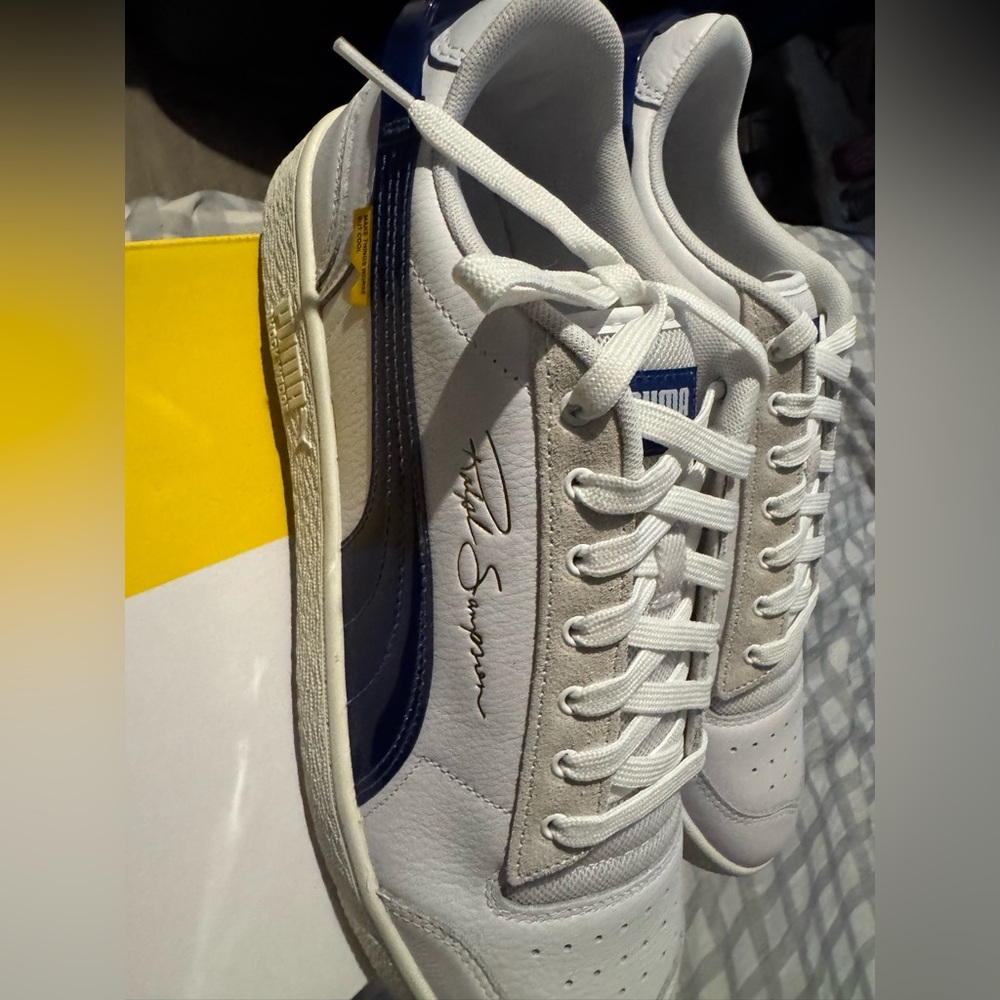 Puma White and Navy Men's Sneakers